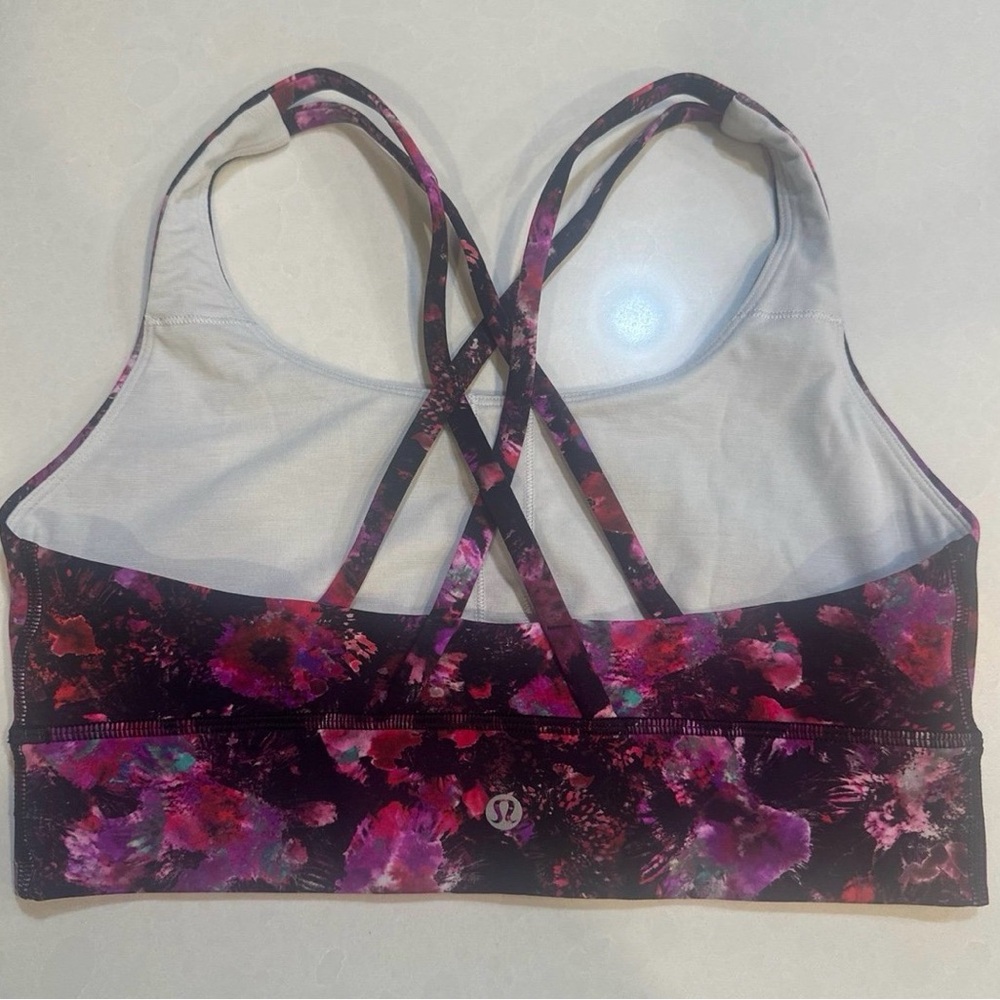 lululemon tote & Pink & Purple Floral Scoop Sports Bra free tote bag - Picture 3 of 7